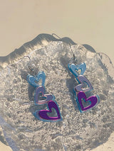 Colorful Love Hollow Acrylic Earrings – Gifts for Couples — 5