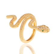 Copper Plated Genuine Gold Snake Shaped Diamond Ring – Stylish Gifts — 11