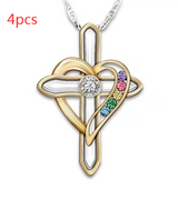 Cross Love Colorful Imitatio Gemstone Pendant – Jewelry Gift Ideas — 6