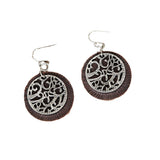 Vintage Round Two-tone Hammered Pendant Earrings – Jewelry Gift Ideas — 4
