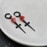 Gothic Sword Cherry Blossom Earrings Women Wish Retro – Gifts for Her — 4