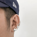 Cut Out Flame Stud Earring With Clip On Silver – Jewelry Gift Ideas — 5