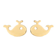 Water Jet Whale Stud Earrings Stainless Steel Net – Jewelry Gift Ideas — 7