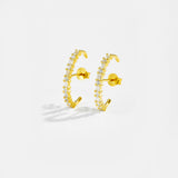 Women's S925 Sterling Silver C- Shaped Zircon Stud – Gifts for Her — 6