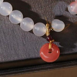 Single-loop Natural Agate Bracelet With Peace – Jewelry Gift Ideas — 3
