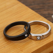 Couple Fashion Zircon Titanium Steel Ring – Stylish Gifts — 1