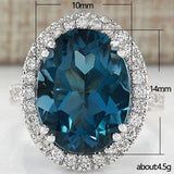 Women's Peacock Blue Zircon Ring – Gifts for Her — 2