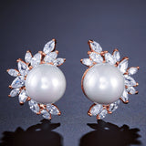 Premium Micro-Set Marquise Zircon Pearl Earrings – Useful Gifts — 4