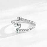 S925 Silver Geometric Design Artificial Diamond Ring – Gifts for Her — 12