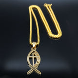 Simple Stainless Steel Fishbone Pendant Necklace – Jewelry Gift Ideas — 9
