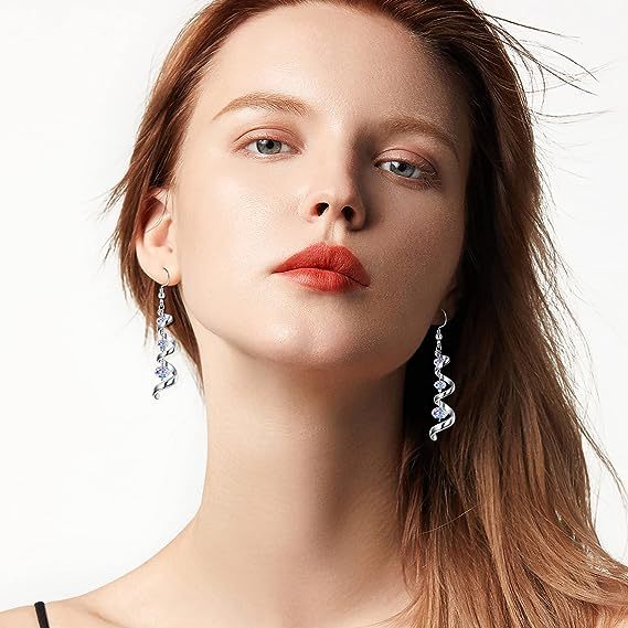 Fashion Spiral Ribbon Multi-drop Teardrop Earrings – Stylish Gifts — 1