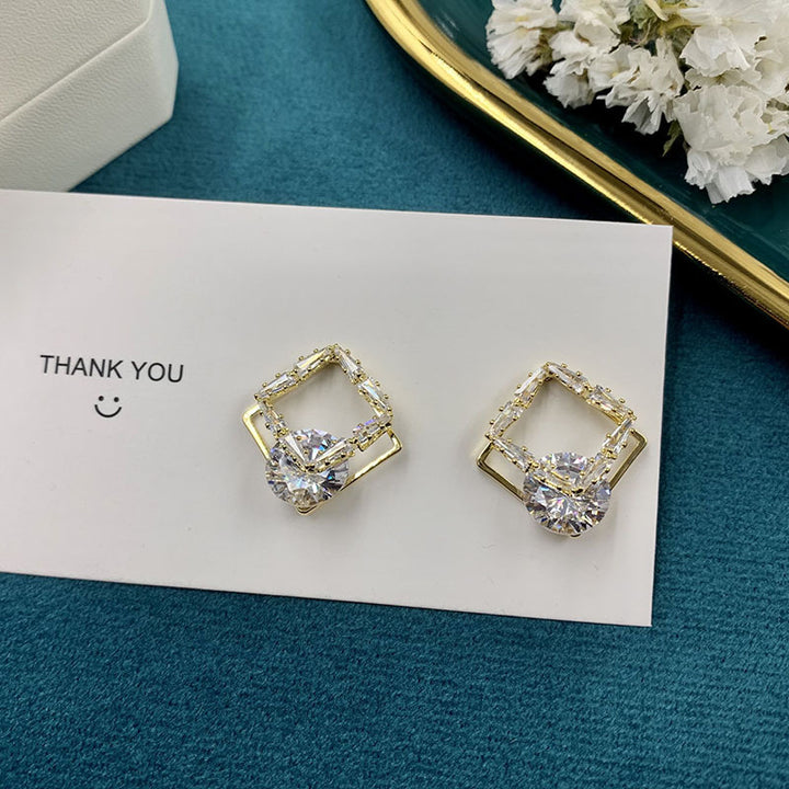 Super Diamond Earrings S925 Silver Needle Flower – Everyday Gifts — 1