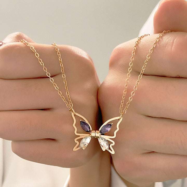 Zircon Set Butterfly Lover Necklace – Jewelry Gift Ideas — 1