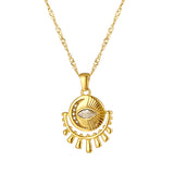 Round Zircon Eye Pendant Necklace – Jewelry Gift Ideas — 5