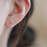 925 Silver Needle Lucky Flower Stud Earrings For Women – Gifts for Her — 3