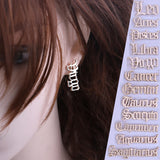 12 Constellation Old English Letter Stud Earrings – Gifts for Her — 2