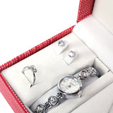 Women's Zircon Crystal Necklace Earrings Ring Gift Set – Gifts for Her — 3