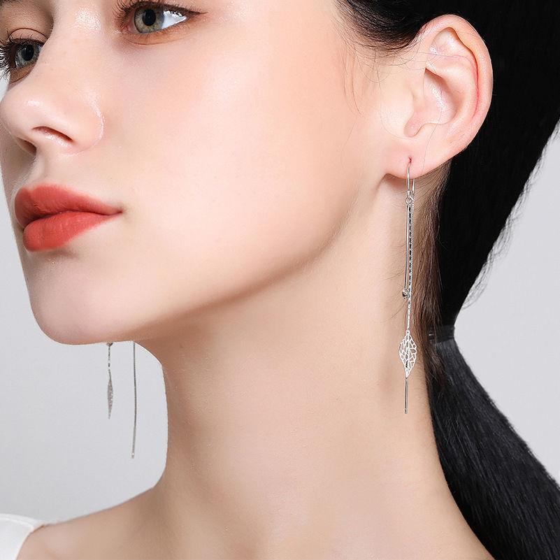 S925 Sterling Silver Leaf Earline Girl – Gifts for Kids — 1