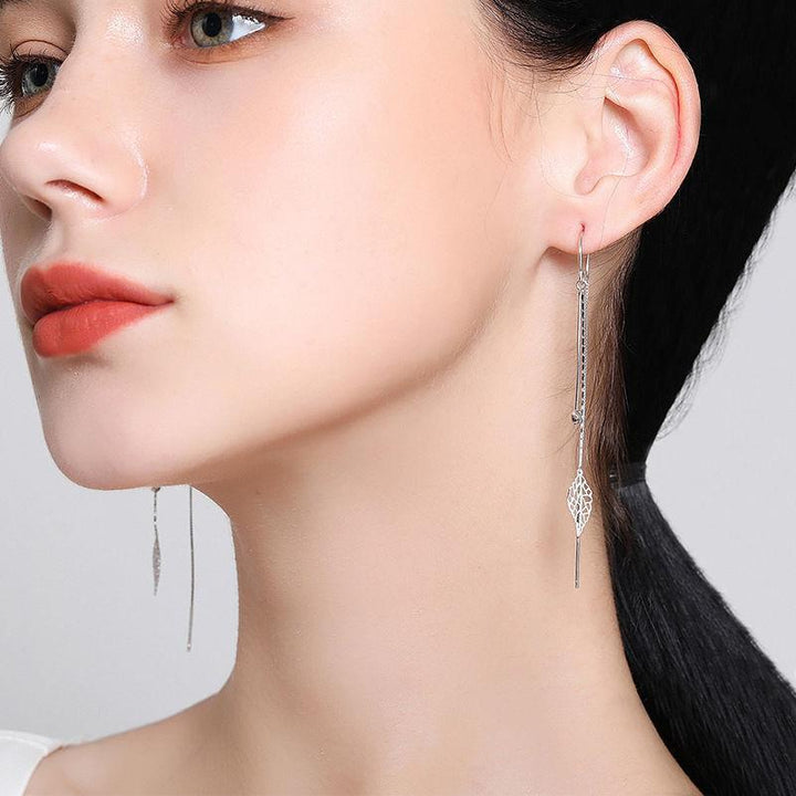S925 Sterling Silver Leaf Earline Girl – Gifts for Kids — 1
