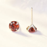 Simple Birthstone Four-Claw Zircon Earrings – Holiday Gift Ideas — 6