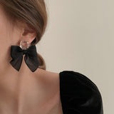925 Silver Needle And Diamond Gauze Bow Earrings – Unique Gift Ideas — 1