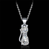 Cute Kitty Zircon Pendant Alloy Plated Silver – Jewelry Gift Ideas — 9