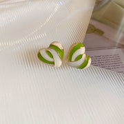 Silver Needle Flower Butterfly Resin Stud Earrings – Stylish Gifts — 9