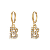 18K Gold Plated Micro Set Zircon Letter Earrings – Gifts for Her — 2