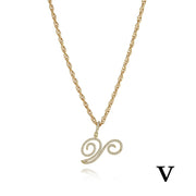 26 Letter Necklace Inset Zircon 18k Gold Necklace – Jewelry Gift Ideas — 3
