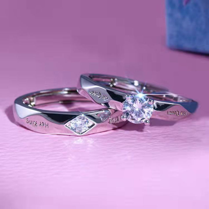 Couple Couple Rings Open Mouth White Gold Plated Men – Gifts for Her — 1