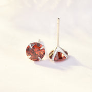 Simple Birthstone Four-Claw Zircon Earrings – Holiday Gift Ideas — 11