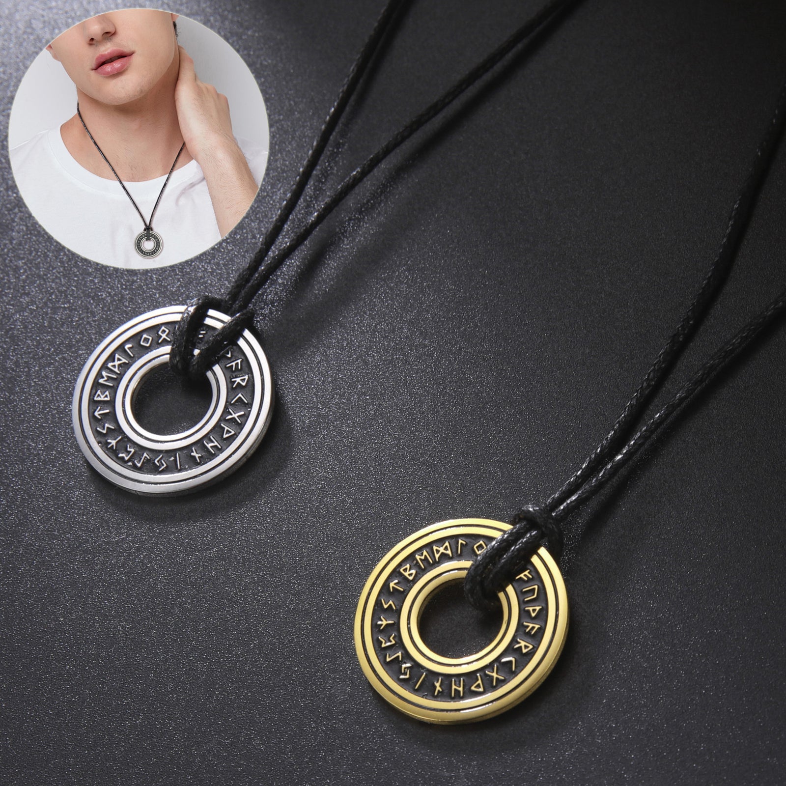 Vintage Nordic Rune Necklaces For Men Stainless – Jewelry Gift Ideas — 1