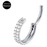 Titanium Nose Ring Double-layer Piercing Earrings Inlaid – Gift Ideas — 7