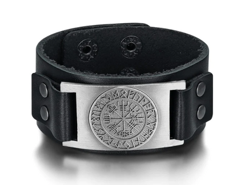 Beowulf Regalia Leather Viking Vegvisir Arm Cuff – Thoughtful Gifts — 2