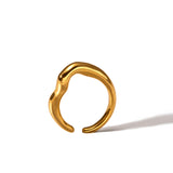 Women's Retro Minority Hammered Opening Couple Rings – Gifts for Her — 2