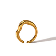 Women's Retro Minority Hammered Opening Couple Rings – Gifts for Her — 2