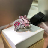 Women's Pink Diamond Ring With Personalized Opening – Gifts for Her — 4