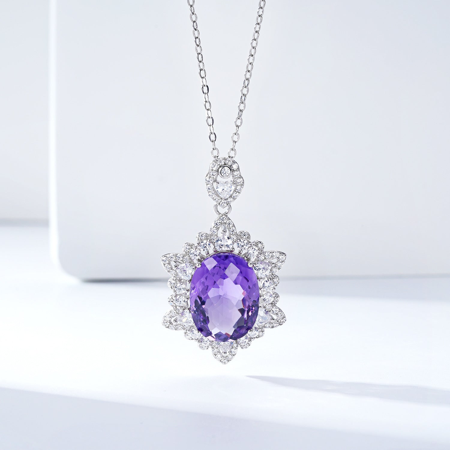 Geometric Denier Amethyst Pendant Sterling Silver – Jewelry Gift Ideas — 1