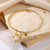Palm Tree Birthstone Anklet Paperclip Chain – Jewelry Gift Ideas — 5