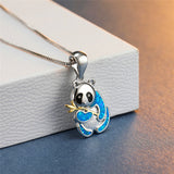 Korean Version Opal Cute Panda Holding Bamboo – Jewelry Gift Ideas — 1