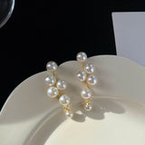 Round Face Slim Pearl Tassel Earrings – Everyday Gifts — 12