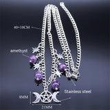 Triple Moon Goddess Five-pointed Star Necklace – Jewelry Gift Ideas — 2
