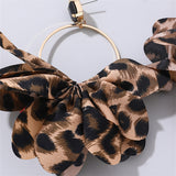 Exaggerated Fabric Leopard Print Earrings Circle – Gifts for Her — 3