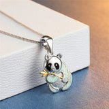 Korean Version Opal Cute Panda Holding Bamboo – Jewelry Gift Ideas — 4