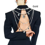 Multilayer Square Rhinestone Pendant Body Chain – Jewelry Gift Ideas — 4