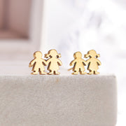 Crown Boy And Girl Stainless Steel Gold Stud Earrings – Gifts for Kids — 2