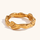 Irregular Surface Ring Ornament Stainless Steel 18k – Practical Gifts — 3