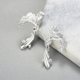Women's Betta Style Split Silver Stud Earrings – Stylish Gifts — 3