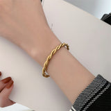 Titanium Steel Plated 18K Gold Fashion Twist Women's – Stylish Gifts — 2