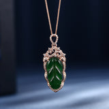 Jadeite Necklace With Gold Inlaid Branches – Jewelry Gift Ideas — 2